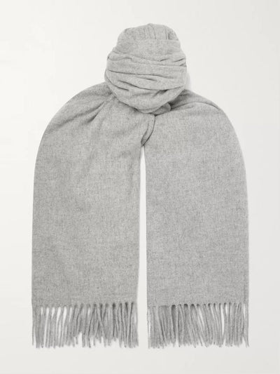 Acne Studios Oversized fringed melangé wool scarf at Collagerie