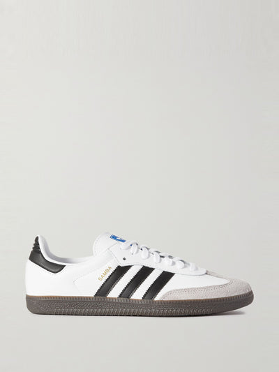 Adidas Originals Samba suede-trimmed leather sneakers at Collagerie