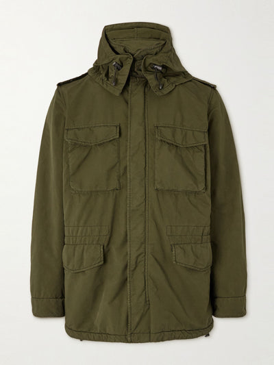 Aspesi Green hooded field jacket at Collagerie