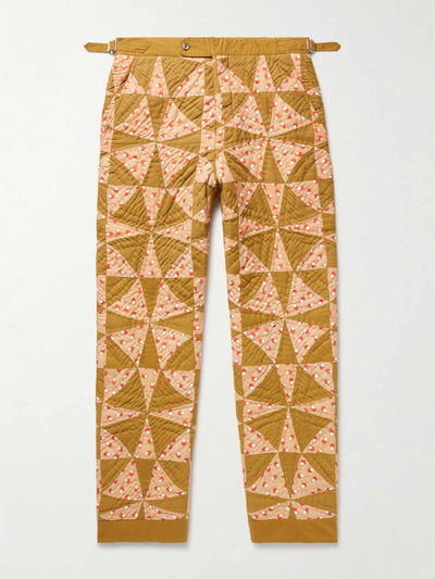 BODE Kaleidoscope straight-leg quilted printed cotton trousers at Collagerie