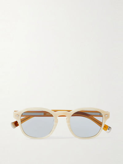 Brunello Cucinelli Eyewear Round-frame two-tone acetate sunglasses at Collagerie