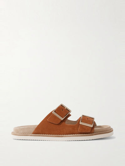 Brunello Cucinelli Buckled suede sandals at Collagerie