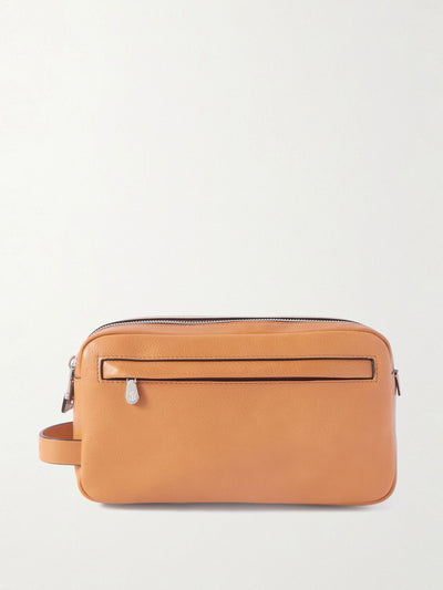 Brunello Cucinelli Textured-leather wash bag at Collagerie