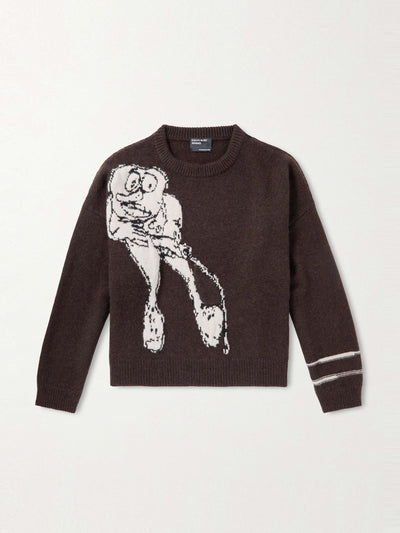 Enfants Riches Déprimé Jean D. cashmere-jacquard sweater at Collagerie