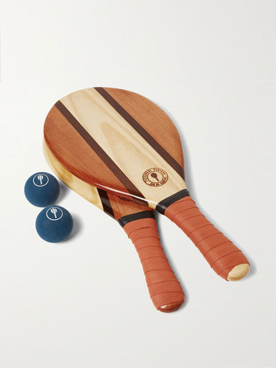 Frescobol Carioca Trancoso wooden beach bat and ball set at Collagerie