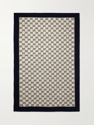 Gucci Monogrammed cotton-terry jacquard beach towel at Collagerie