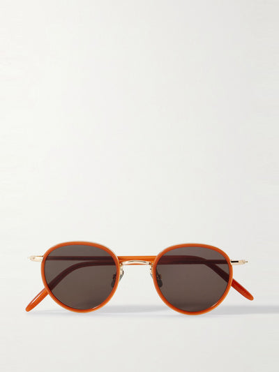 Mr Porter X Cubitts Gifford round-frame acetate and gold-tone sunglasses at Collagerie