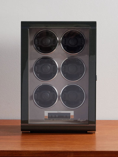 Rapport London Formula Six Carbon Fibre and Glass Six-Piece Watch Winder at Collagerie