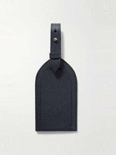 Smythson Panama cross-grain leather luggage tag at Collagerie