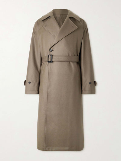 Ssstein Oversized double-breasted belted wool-twill coat at Collagerie