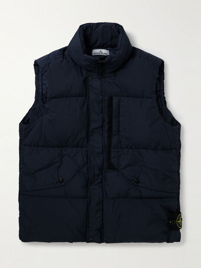 Stone Island Navy quilted shell-down gilet at Collagerie