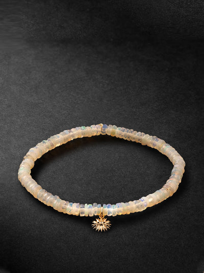 Sydney Evan Gold, opal and diamond beaded bracelet at Collagerie