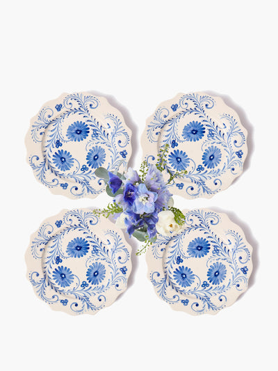 Mrs. Alice Blue Flowers dinner plates (set of 4) at Collagerie