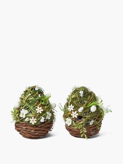 Mrs. Alice Floral wicker easter egg (set of 2) at Collagerie
