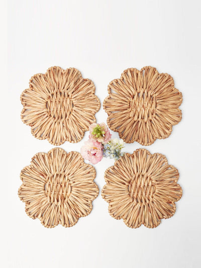 Mrs Alice Rattan flower placemats (set of 4) at Collagerie