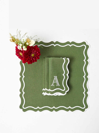 Mrs. Alice Katherine green napkins (set of 4) at Collagerie