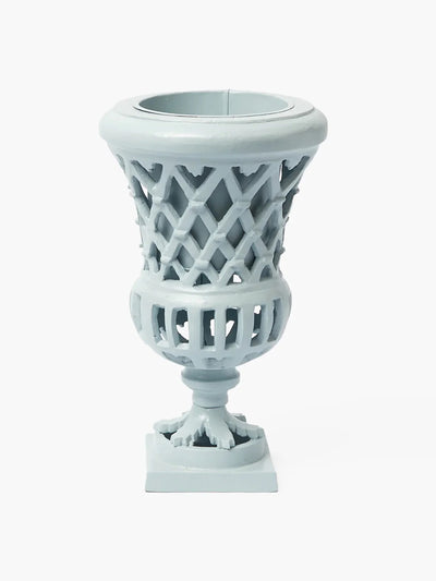 Mrs. Alice Small Adelaide soft blue lattice urn vase at Collagerie