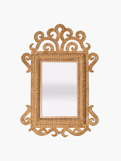 Mrs. Alice The small grand rattan mirror at Collagerie