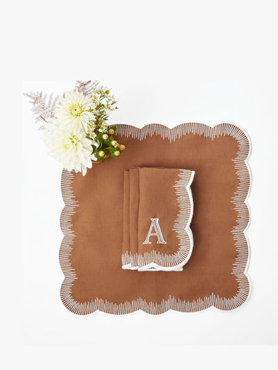 Mrs. Alice Alathea caramel linen napkins (set of 4) at Collagerie