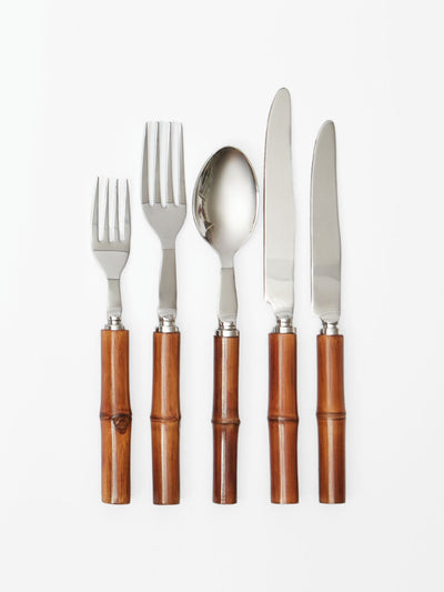 Mrs. Alice Faux burnt-bamboo cutlery (5-piece set) at Collagerie