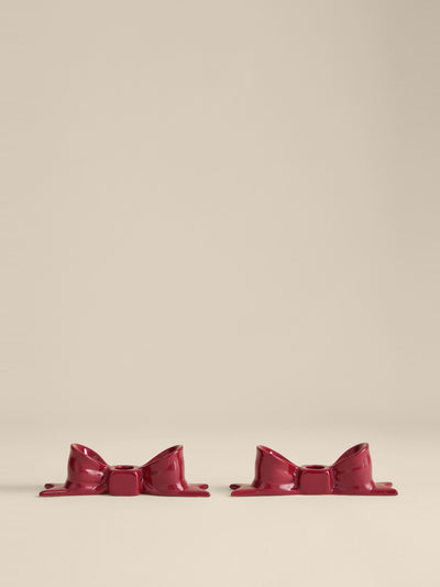 Marks & Spencer Bow ceramic dinner candle holders (set of 2) at Collagerie