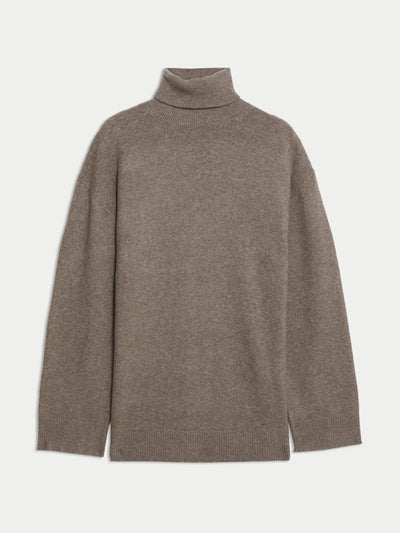 Marks & Spencer Air-yarn roll neck relaxed longline jumper at Collagerie