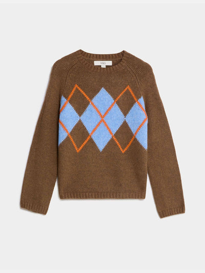 Marks & Spencer Argyle crewneck wool-mix jumper at Collagerie