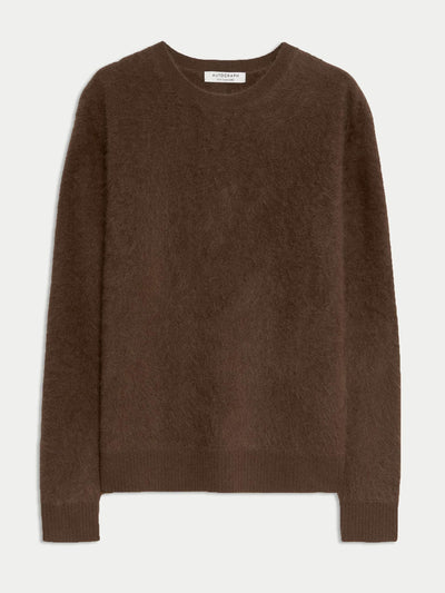 Autograph Brushed wool with cashmere crew neck jumper at Collagerie