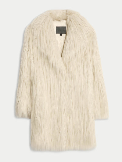 Autograph Faux fur collared longline coat at Collagerie