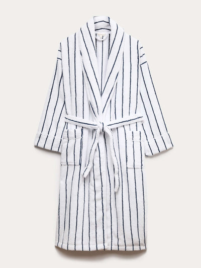 Autograph Pure cotton striped towelling dressing gown at Collagerie