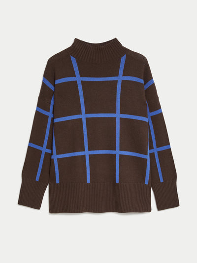 Marks & Spencer Wool-rich checked jumper at Collagerie