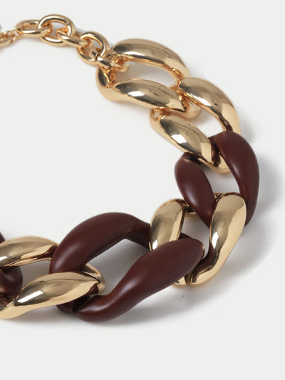 Marks & Spencer Chunky chain gold-tone and burgundy necklace at Collagerie