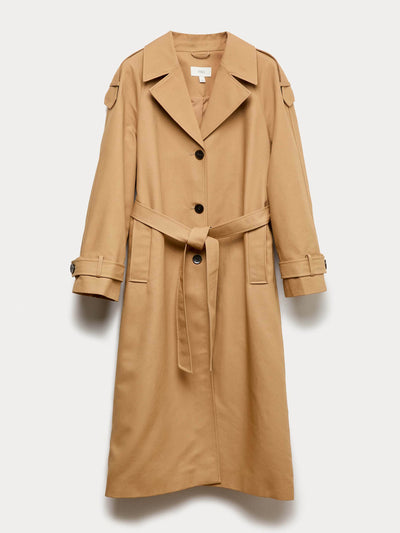 Marks & Spencer Cotton rich belted longline trench coat at Collagerie