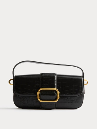 Marks & Spencer Faux leather croc effect baguette bag at Collagerie