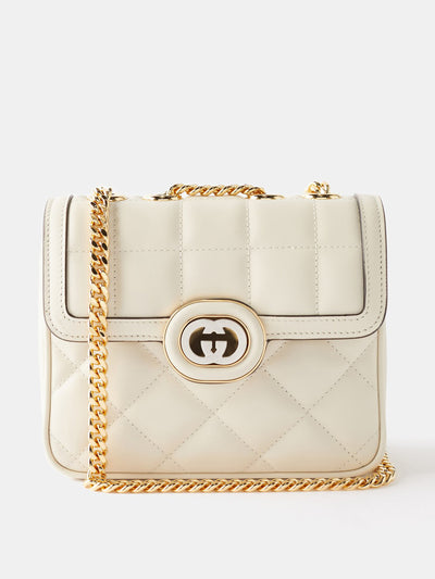 Gucci White deco mini quilted-leather cross-body bag at Collagerie