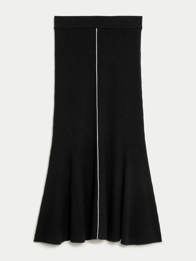 Jaeger Merino wool-rich knitted midi a-line skirt at Collagerie