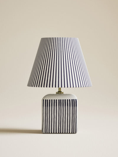 Marks & Spencer Joshua ceramic striped rechargeable table lamp at Collagerie