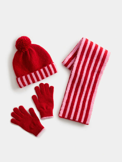 Marks & Spencer Kids’ striped hat, scarf and gloves set at Collagerie