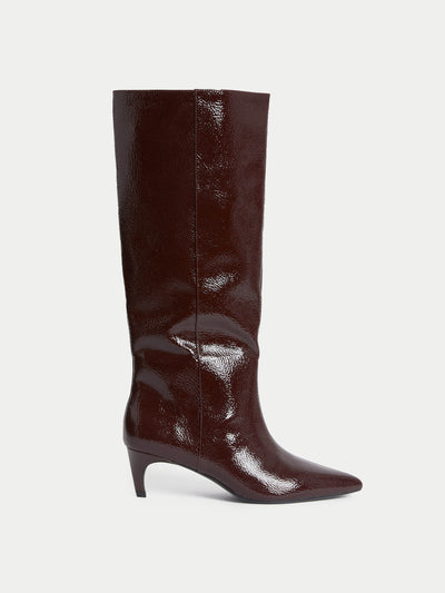 Marks & Spencer Kitten-heel, pointed-toe, knee-high boots at Collagerie