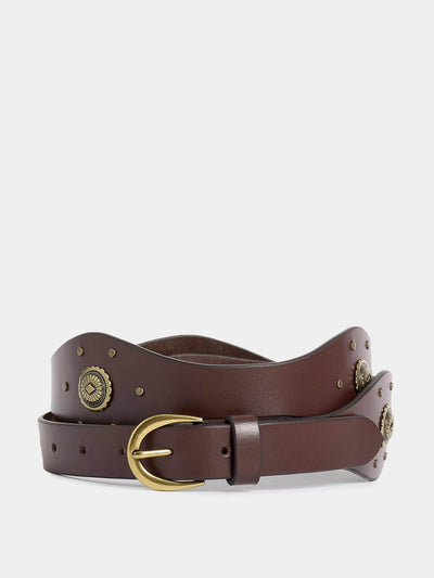 Marks & Spencer Leather boho studded western belt at Collagerie