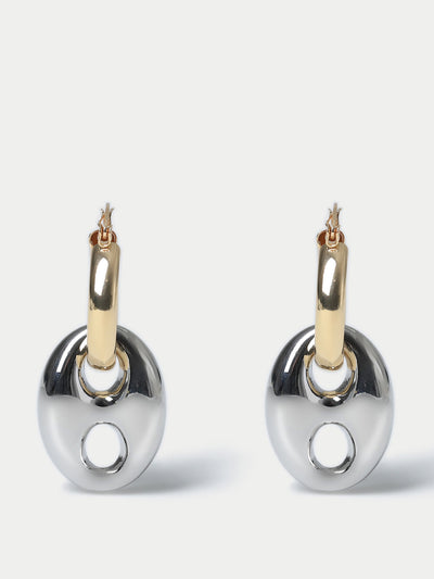 Marks & Spencer Mixed metal link drop hoop earrings at Collagerie