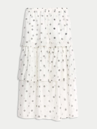 Marks & Spencer Organza polka dot frill midaxi skirt at Collagerie