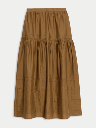 Per Una Pure cotton midaxi tiered skirt at Collagerie