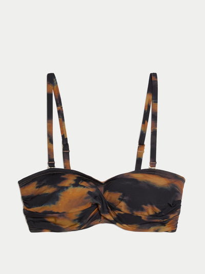 Marks & Spencer Printed padded bandeau bikini top at Collagerie