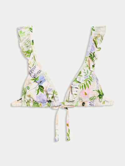 Marks & Spencer Printed ruffle plunge bikini top at Collagerie