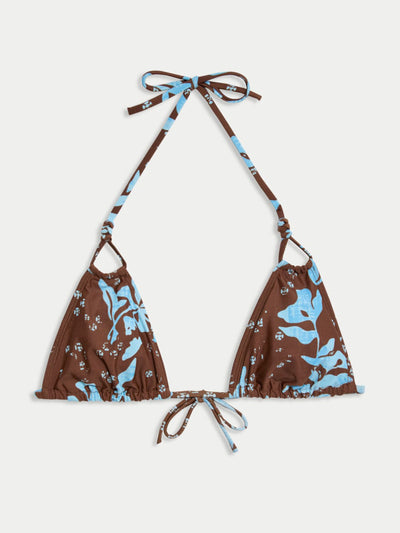 Marks & Spencer Printed knot front triangle bikini top at Collagerie