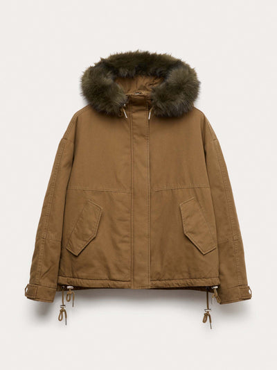 Marks & Spencer Pure cotton faux fur trim parka coat at Collagerie