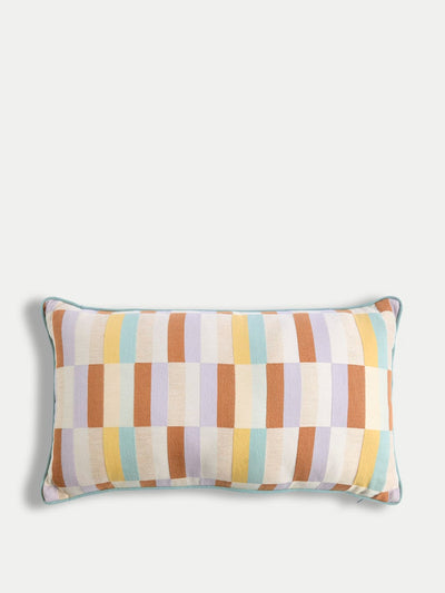 Marks & Spencer Pure cotton geometric bolster cushion at Collagerie