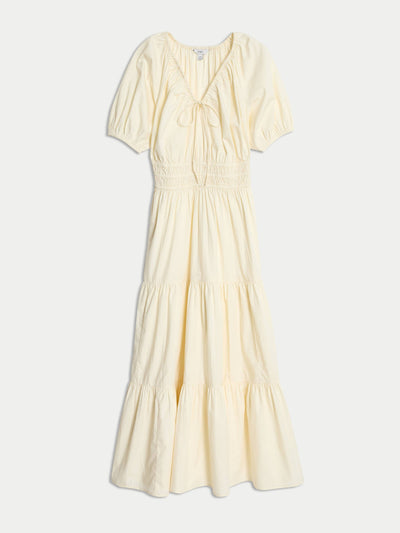 Marks & Spencer Pure cotton V-neck midi waisted dress at Collagerie