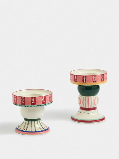 Marks & Spencer Patterned ceramic candle holders (set of 2) at Collagerie